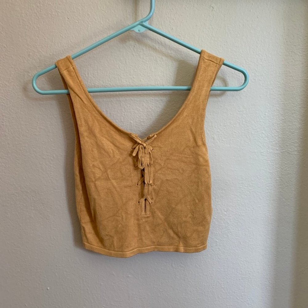 Cropped golden tank top